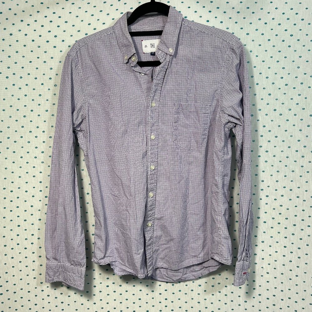RVYC Red & Blue Checkered Plaid Long Sleeve Button Up Shirt